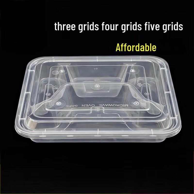 Disposable 5-Compartment Plastic Takeout Food Containers