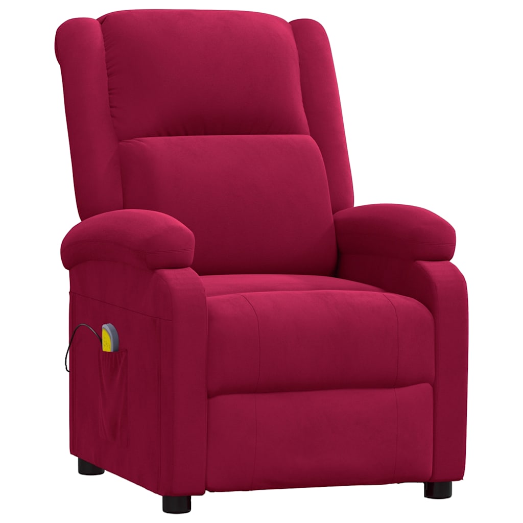 Massage Chair Burgundy Velvet