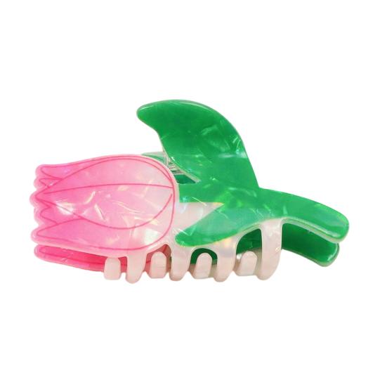 

Hair Claw Tulip Shape Back Head Shower Clip Anti-slip Teeth Medium Size Shark Hair Claw Versatile Hair