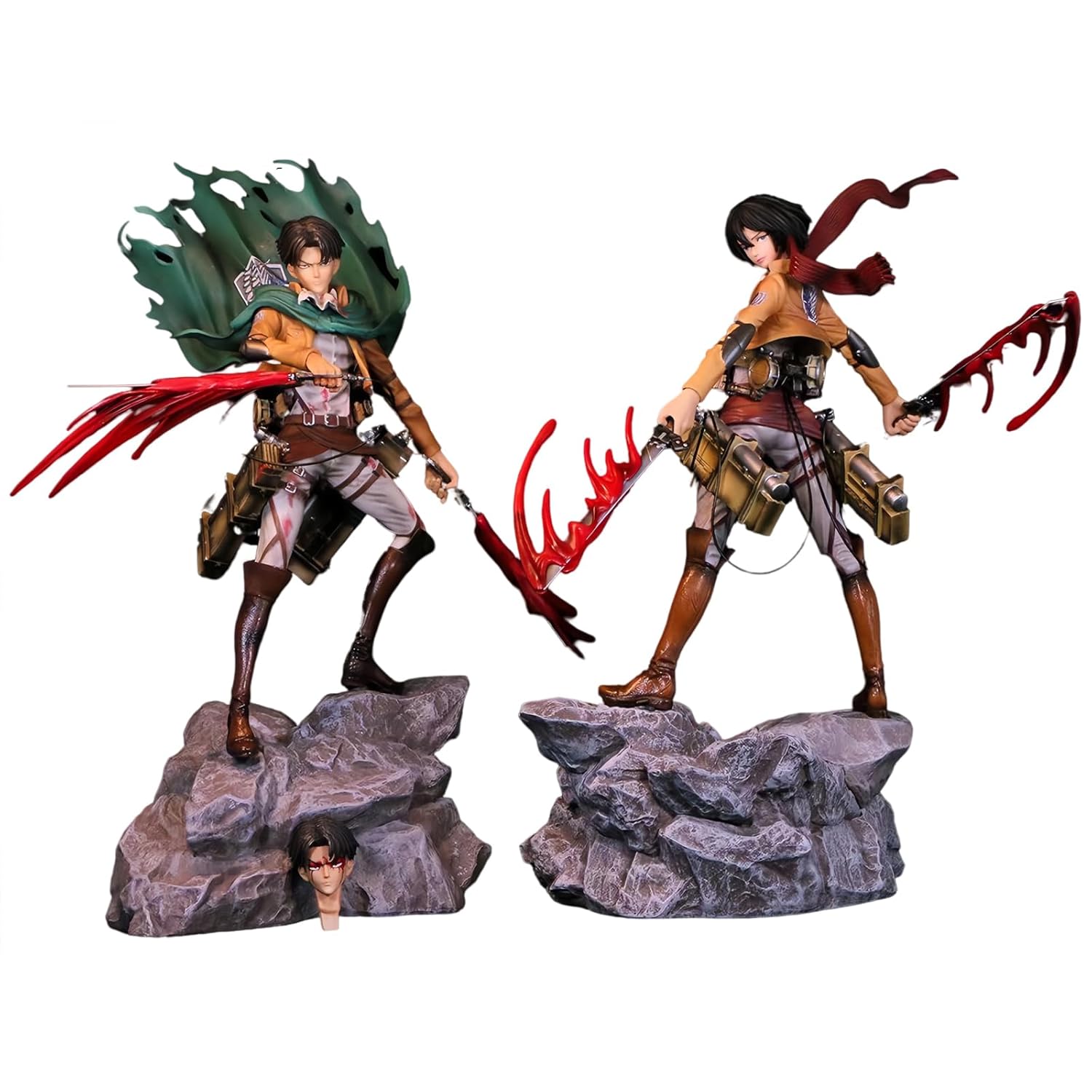 

Levi Ackerman Mikasa figures 36cm PVC statues ornaments gifts peripheral goods unofficial products.