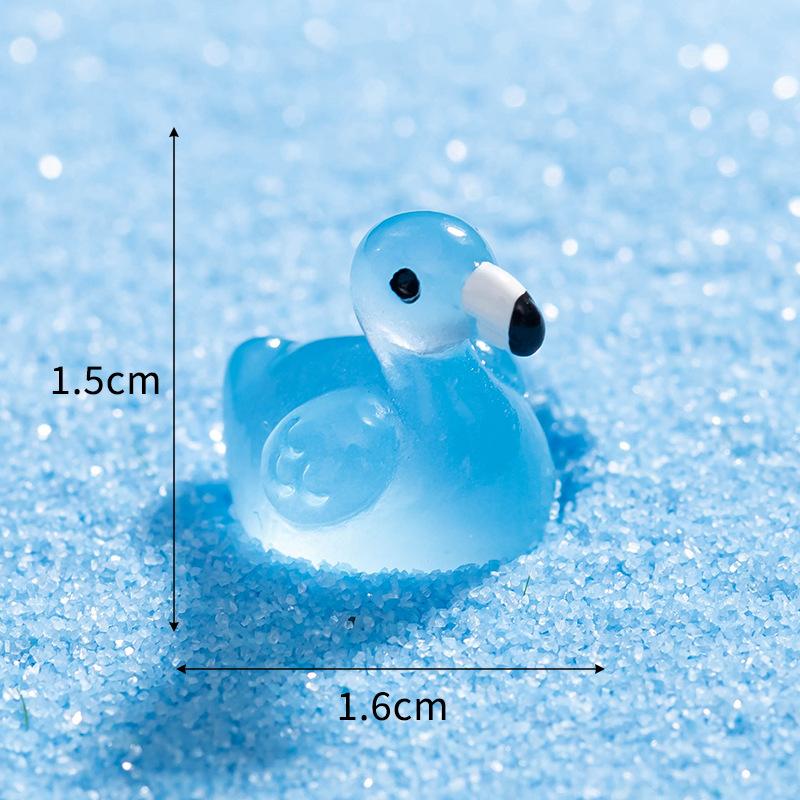 Cute Glow-in-the-dark Flamingo Resin Widget Micro Landscape Succulent Pot Diy Decorative Accessories