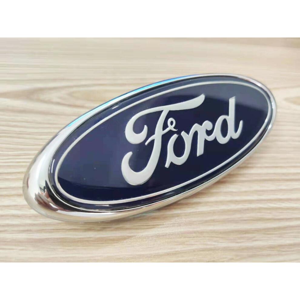 Per Emblema Ford Ovale Blu/Cromo 145x 60mm Emblema Anteriore/Posteriore Focus Mondeo Transit