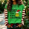 Women's Long Sleeve Neck Pullover Sweatshirt with Christmas Print