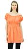 Bimba Women's Off shoulder Puff Sleeve Tops Elastic Waist Blouse Cotton