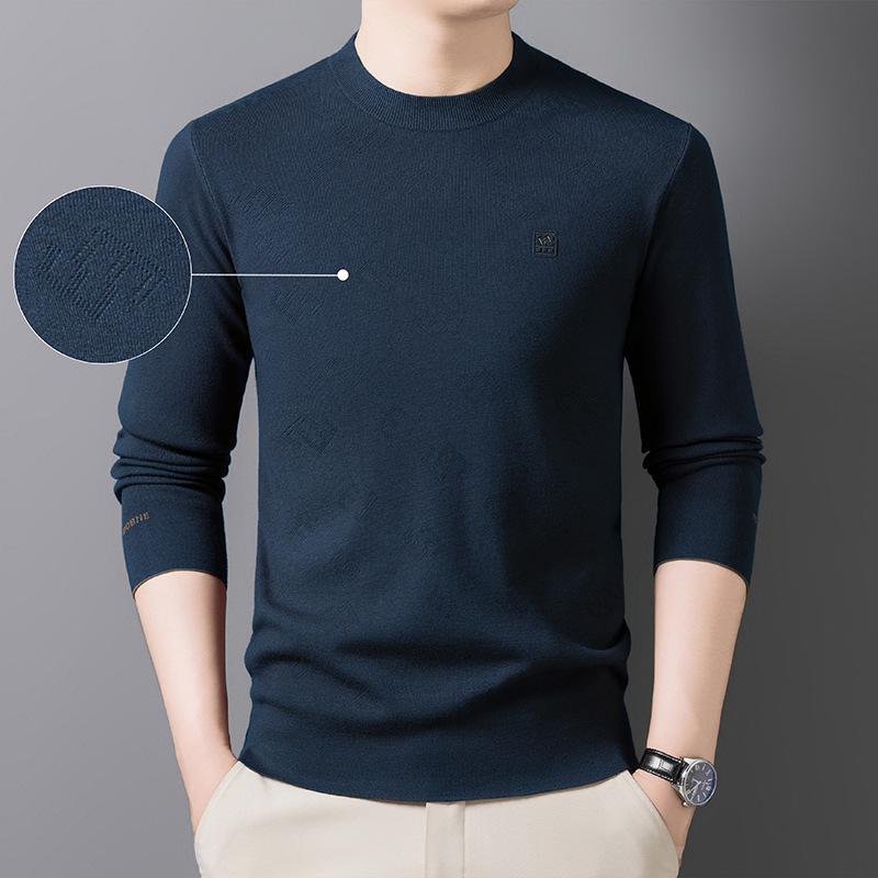 Maglione Jacquard da Uomo a Filo Fine - Collezione Autunno/Inverno 2025, Girocollo, Lavorazione a Maglia Comoda ed Elastica