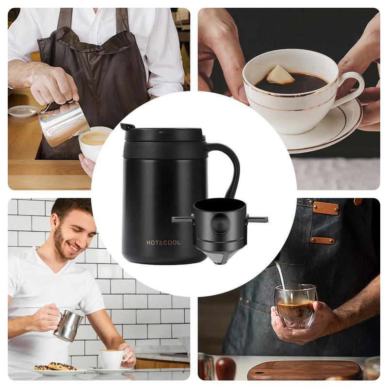 Insulated Coffee Travel Mug Leakproof Travel Mugs Insulated For Hot And Cold Reusable Double-Wall Vacuum Bottle With Leak-Proof