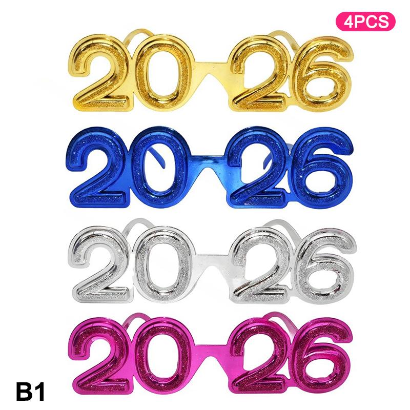 2026 Number Eyeglasses 2026 Happy  Year Glasses Diamond Glitter Sunglasses Cosplay Prop Xmas Party Decoration Funny Glasses