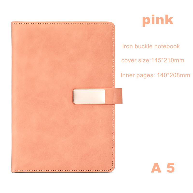 A5 Size Business Notebook with 80g Beige Paper Lined Magnetic Buckle Hard Leather Cover Diary Journal in 6 Designs to Choose