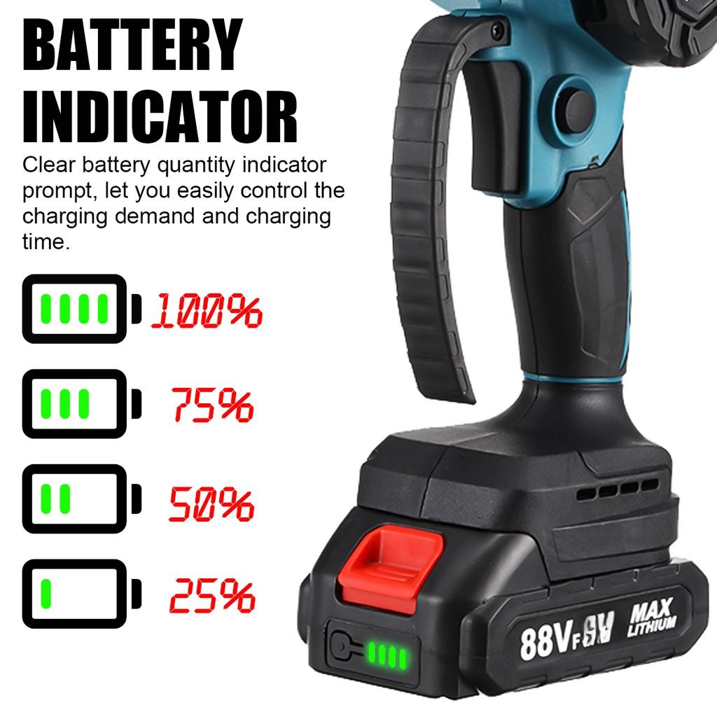 3500W 6 Inches Mini Electric Chain Saw With Battery Indicator Rechargeable Garden Pruning Saw Woodworking Tool For 18V Battery