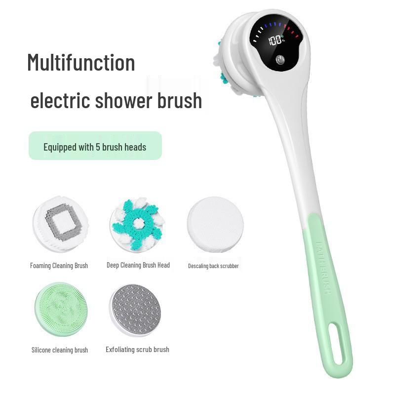 

2025 Electric Bath Brush: Multifunctional, Waterproof Back Scrubber & 360° Full Body Exfoliating Massager світло-зелений колір
