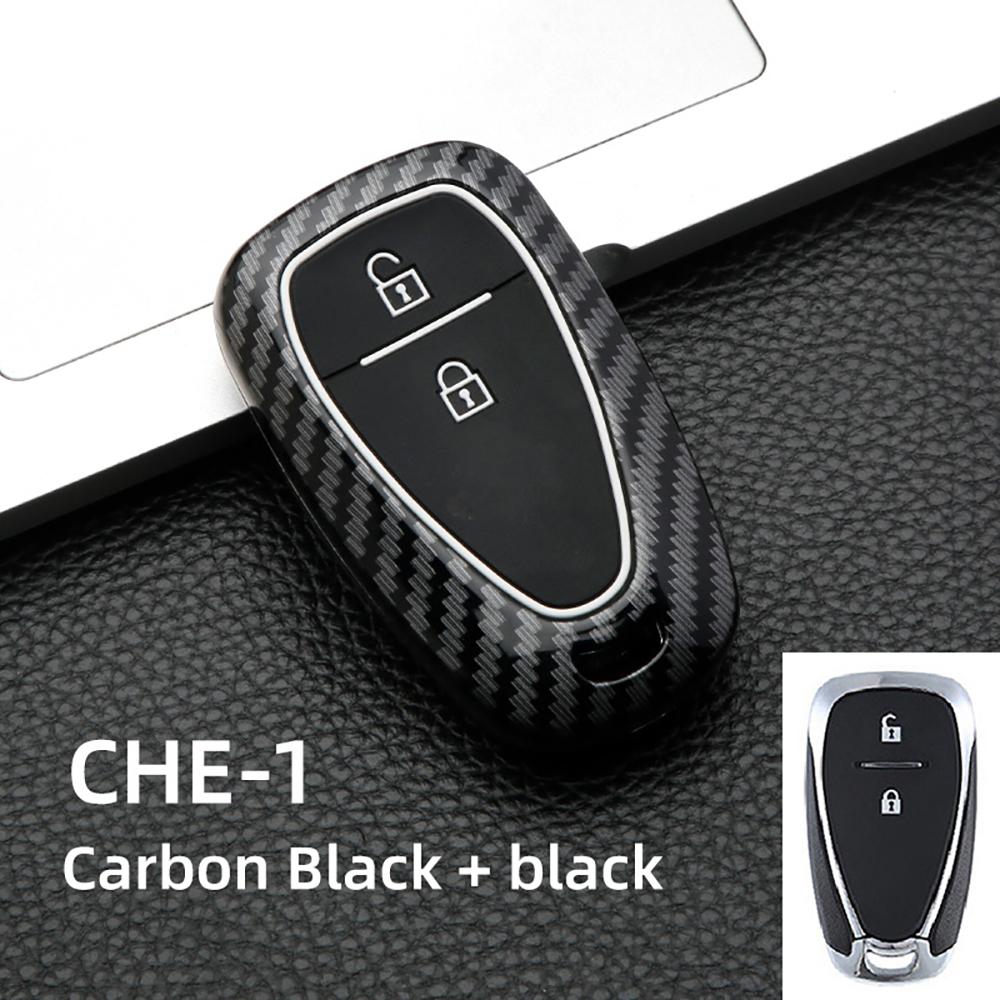 Carbon Auto Key Fob Cover Key Fob Case Fit For Chevrolet Cruze Spark Camaro Volt Bolt Trax Malibu Captiva Equinox Trax Tracker Aveo Lova
