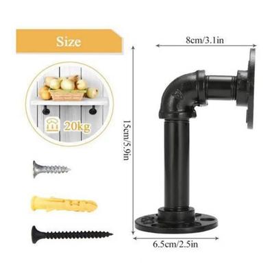 Accessories Heavy Duty Floating Shelf Brackets Metal Black Coated Wall Shelf Support Wall Mount Cast Iron Shelves Brackets