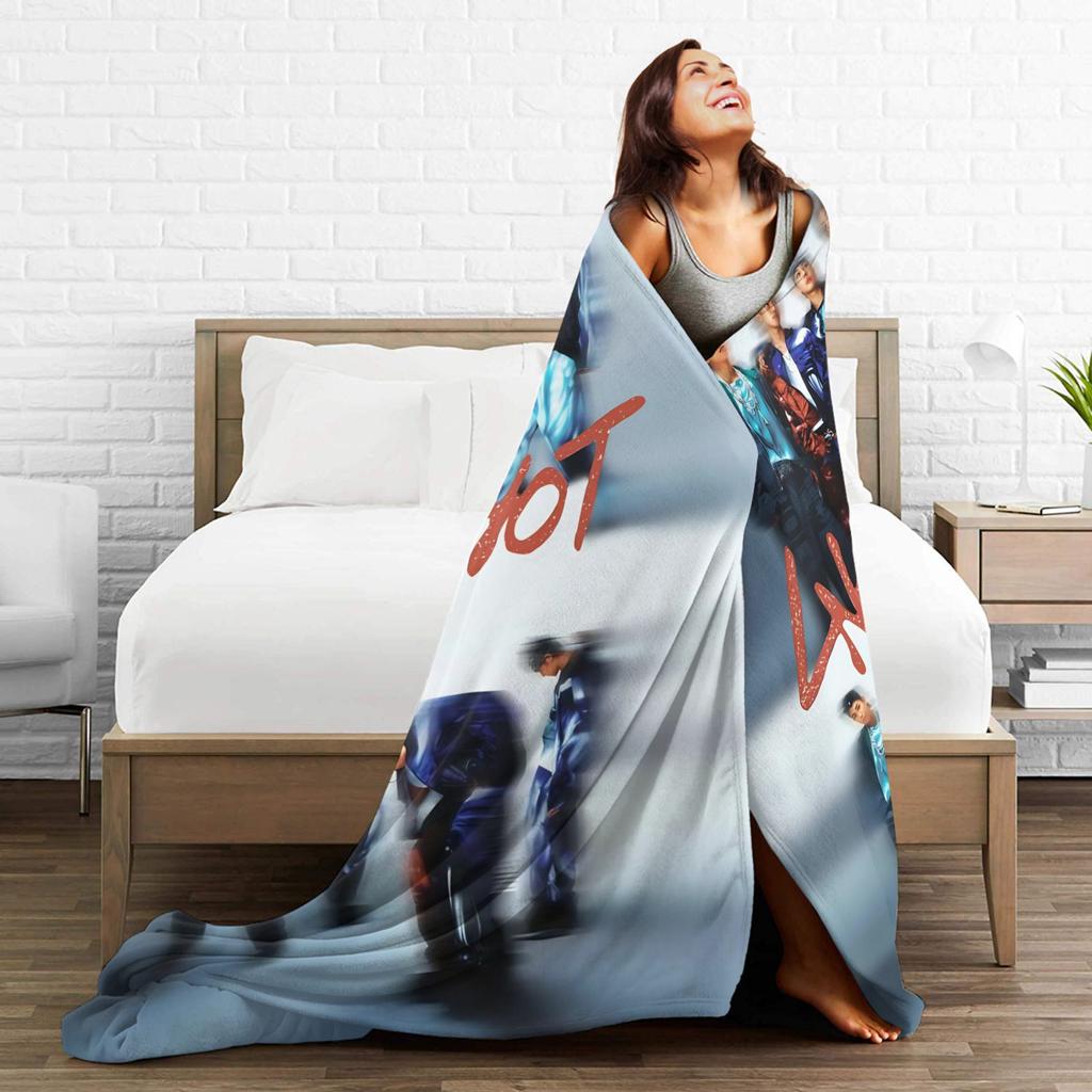 Kpop Group Lngshot  Merch Blanket Super Soft Warm  Throw Blankets for Living Room 50x60 Inches Multi-size Bedspread