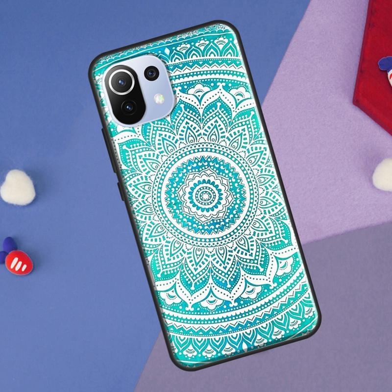 Indian Floral Henna Mandala Cover For Xiaomi 14 Ultra 13 11T 12T 13T 14T Pro POCO X6 X7 Pro X3 X5 F3 F5 F6 M6 Pro Case