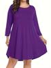 Plus Size Women's Autumn/Winter Casual Swing T-Shirt Dress
