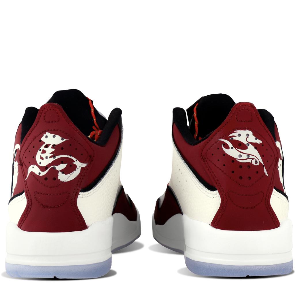 Jordan Courtside 23 Leather Abrasion Resistant Mid top Vintage Basketball Shoes Unisex Beige Red AR1000-104(Team1559-SBOX)