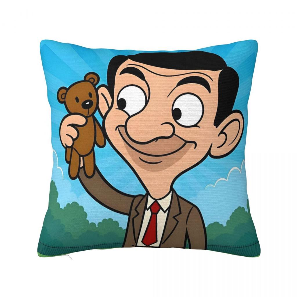Mr Beans Cartoon Bären Kissenbezug Kissenhülle Quadratisch Grafische Kissenhülle Modische Kissenbezüge Für Sofa Zuhause Dekorativ