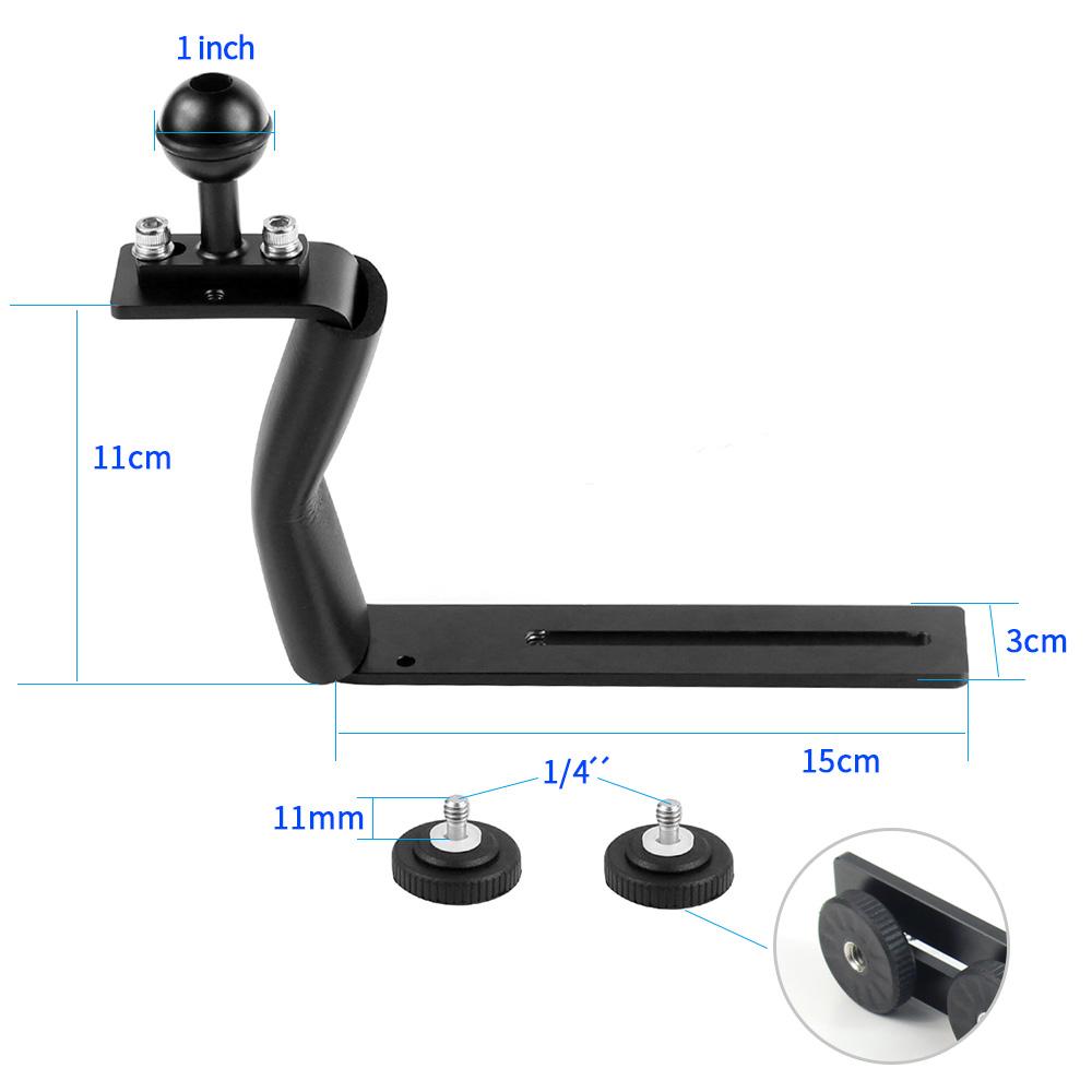 Aluminum Alloy Diving Bracket Z Type Single Handle With Base Adapter for Gopro Underwater Camera Photo Housing FlashLight