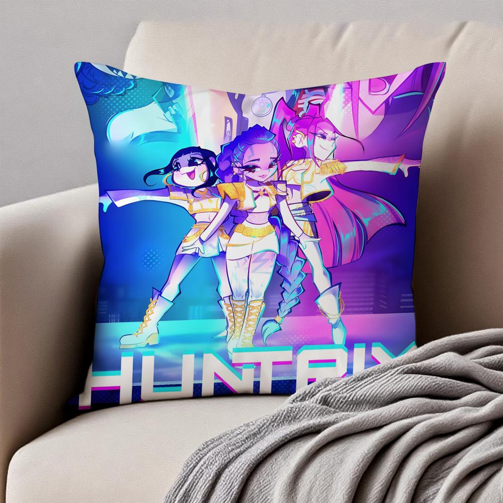 Popular Virtual American Band HHUNTRX Cushion Cover Pillowcase Antidustmite Invisible Zipper Short Plush Sofa Cushion