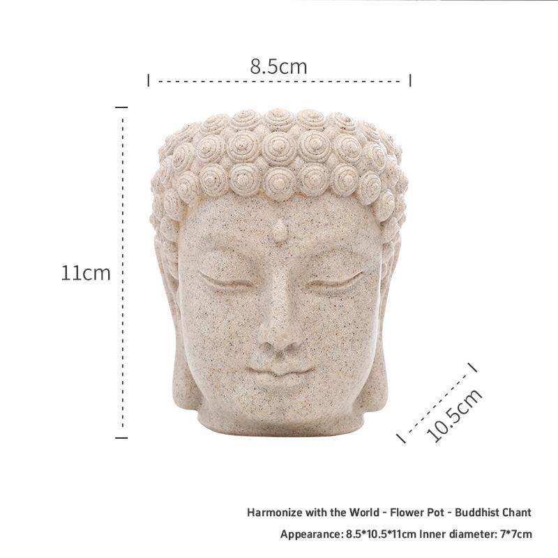 

Buddhas Head Garden Planter Weather Resistant Resins Creative Simple Imitation Stone Flowerpot Ornaments Garden Landscape Decor Giant