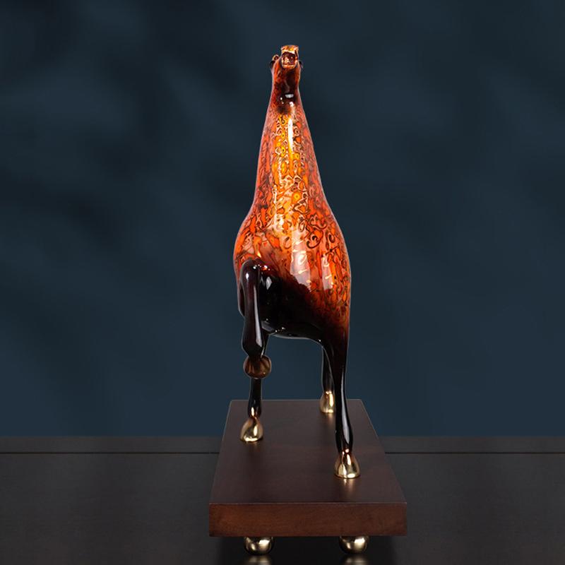 Horse Figurine Modern Copper Ornaments Miniature Living Room Home Decoration Model Luxury Accessory Figurine Chinese Art Model