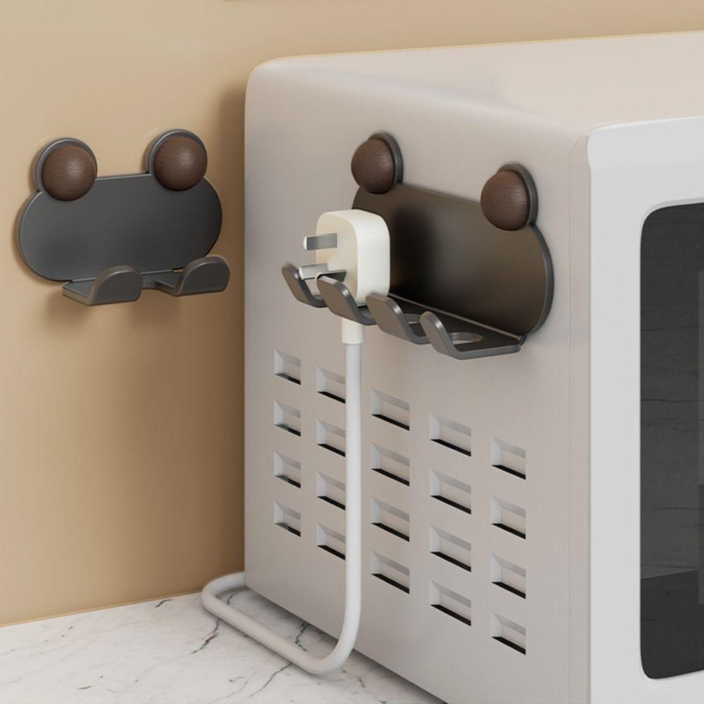 Cartoon Animals Power Plug Socket Holder Punch-free Socket Storage Rack Plug Bracket Kitchen
