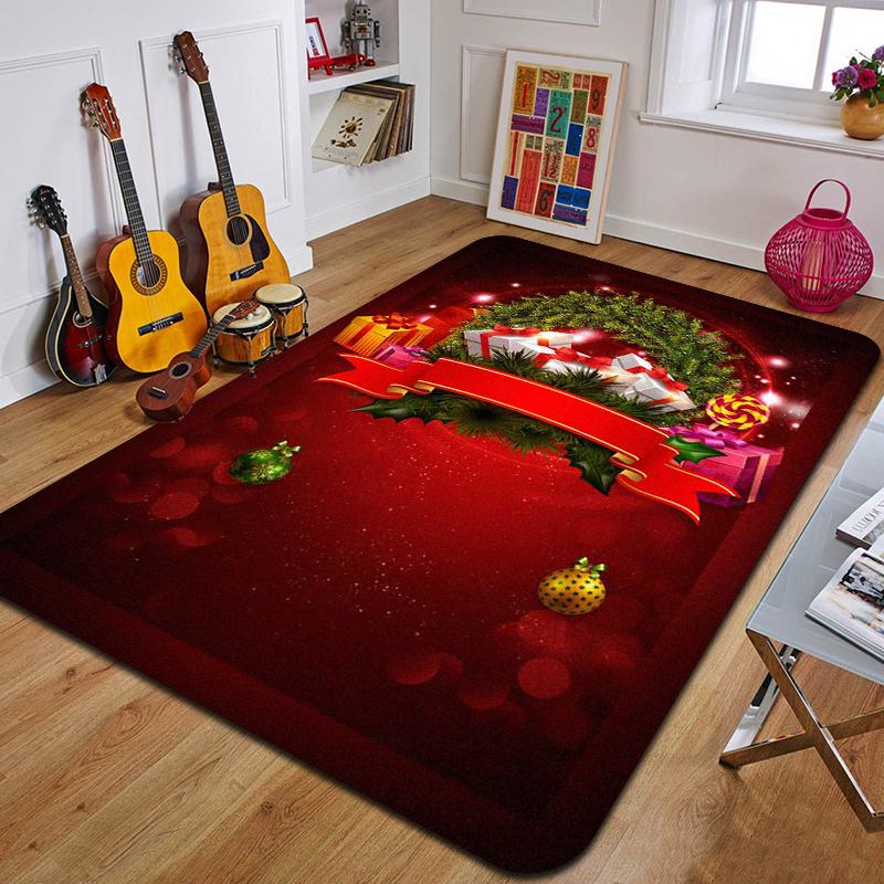 C-Weihnachten Bedruckter Teppich Eingang Fußmatte Wohnzimmer Schlafzimmer Badezimmer Rutschfester Teppich Heimdekorative Fußmatte Neujahrsgeschenk