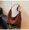 Large-capacity Bag Women's 2025 New Fashion Versatile Casual Shoulder Underarm Bag Casual Commuter Leopard Print Tote Bag