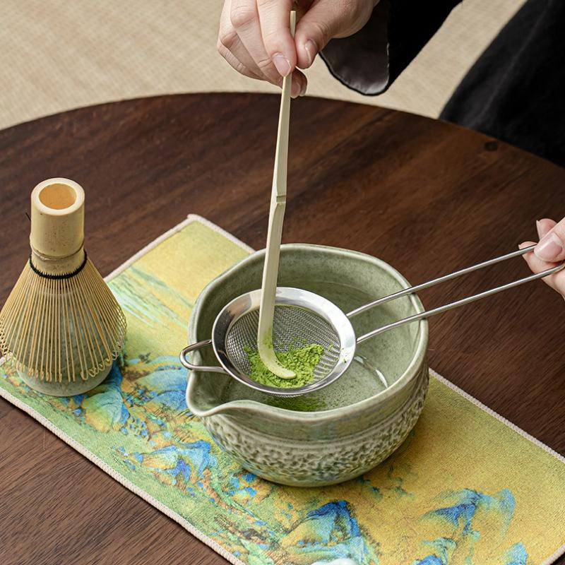 5/7pcs Matcha Tea Set Ceramic Matcha Bowl Bamboo Whisk Teaspoon Tea Kit Making Set for Matcha Lovers Tea Ceremony Accessories
