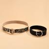 New Women's Round Buckle Snake Pattern Versatile Basic Belt PU Imitation Leather Women's Belt