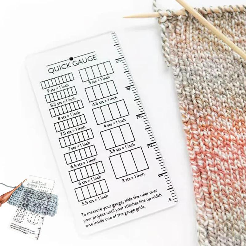 Quick Gauge Ruler,Gauge Ruler For Knitting And Crochet,No Counting Needed,Easy To Measure Stitch Gauges For Sewing, Knitting
