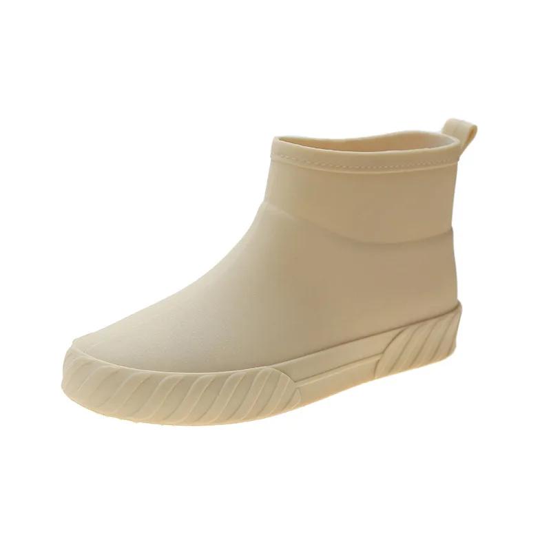 Mode Mode Regenstiefel Damen Kurzschaft Regenstiefel Wasserschuhe Niedrig geschnitten Rutschfest Autowäsche Shopping Küche Gummischuhe