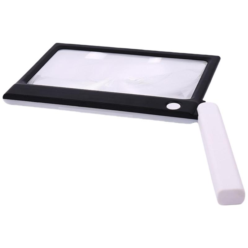 Handheld Magnifier with Bright LED Light Large Viewing Area Reading Aid with Light for Macular Degeneration Support