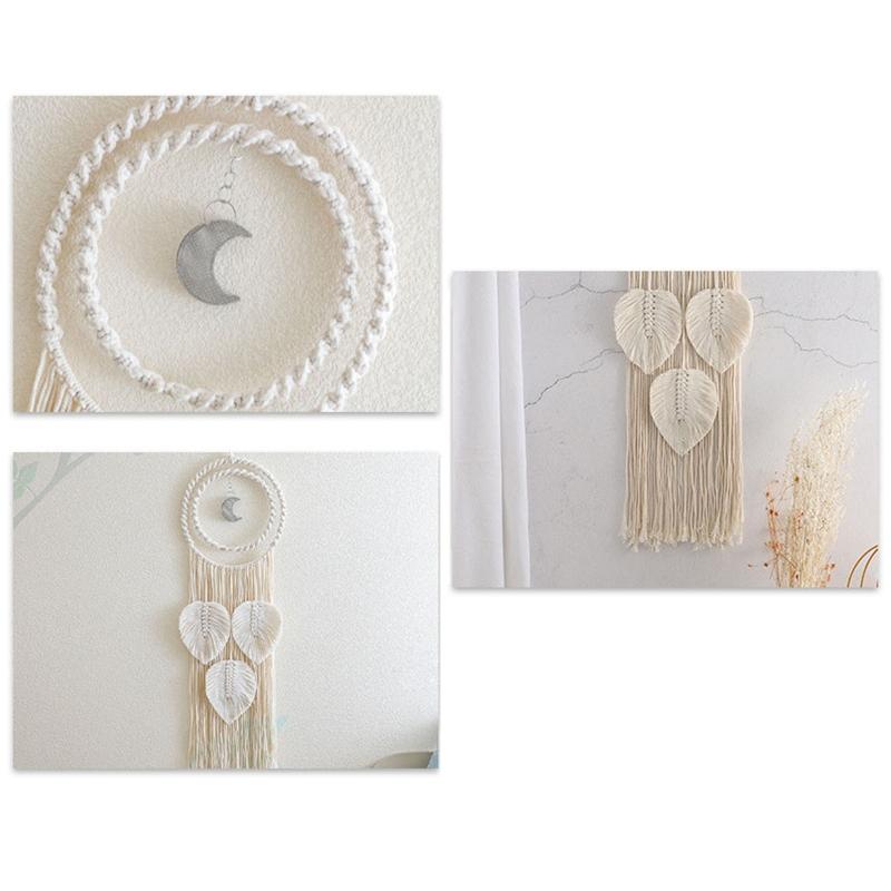 Handmade Dream Catcher Pendant Tapestry Home Circle Leaf Shape Jewelry Wall Hanging Ornament Window Decoration