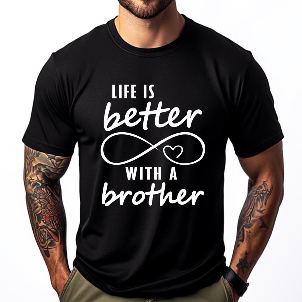 

Life Is Better With A Brother Matching Sister Mens Designer Clothes Streetwear Printed Graphic Tee Shirt - Men s Summer Cotto... S разноцветный
