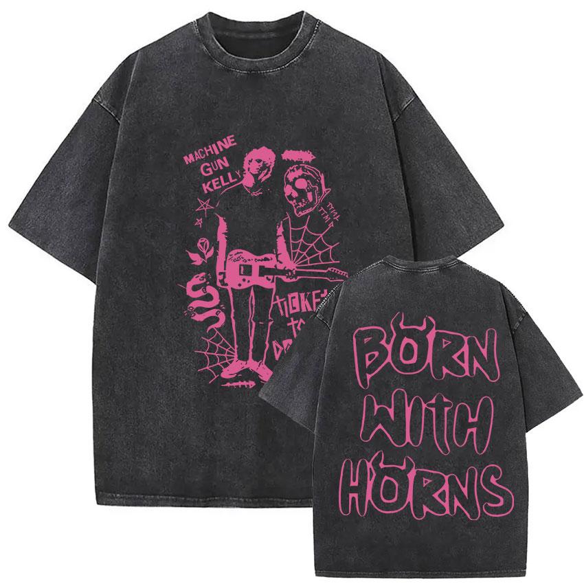 MGK Lost Americana Tour 20252026 Vintage Gewaschenes T-Shirt Herren Damen Sommer Mode Baumwolle Kurzarm T-Shirt Fans Geschenk Kleidung