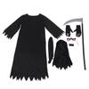 Kids' Halloween Cosplay Costumes: Grim Reaper with Luminous Glasses, Ideal for Stage Performances.