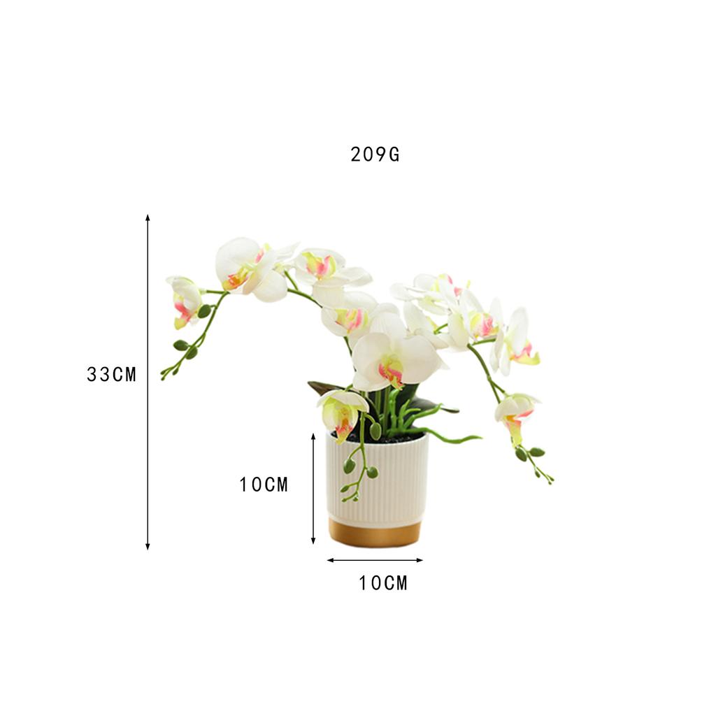 Artificial Flower in Pot Flower Arrangement Faux Phalaenopsis Orchid for Kitchen New Year Bedroom Housewarming Living Room
