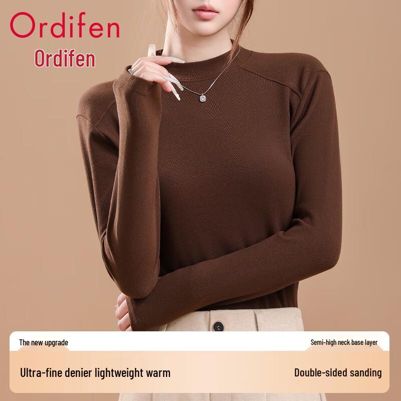 Women s Semi-High Collar Long-Sleeve Base Layer Top M