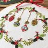 Printed Pattern Christmas Embroidery Kit Handmade Embroidery Starter Kit  Practice