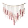 1pcs Bohemian Macrame Wall Hanging with Wood Beads & Fringe, Cotton Rope Woven Tapestry for Home Decor