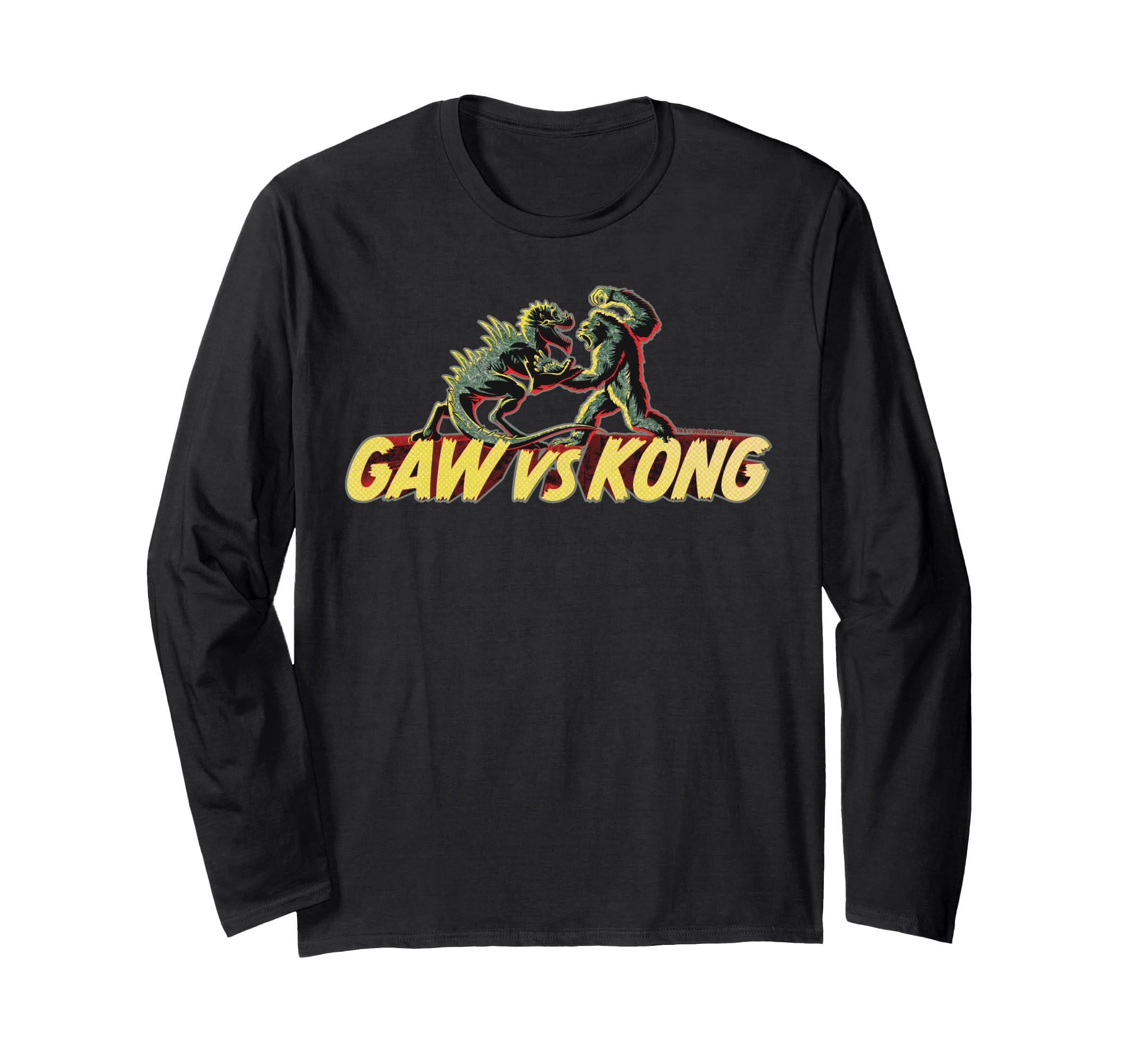 King Kong Skull Island Vs Gaw MonsterVerse Mash Otaku Stencil Long Sleeve T-Shirt