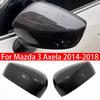 For Mazda 3 Axela 2014- Car Rearview Side Mirror Cover Wing Cap Exterior StickerDoor Case Trim Housing Carbon Fiber Look