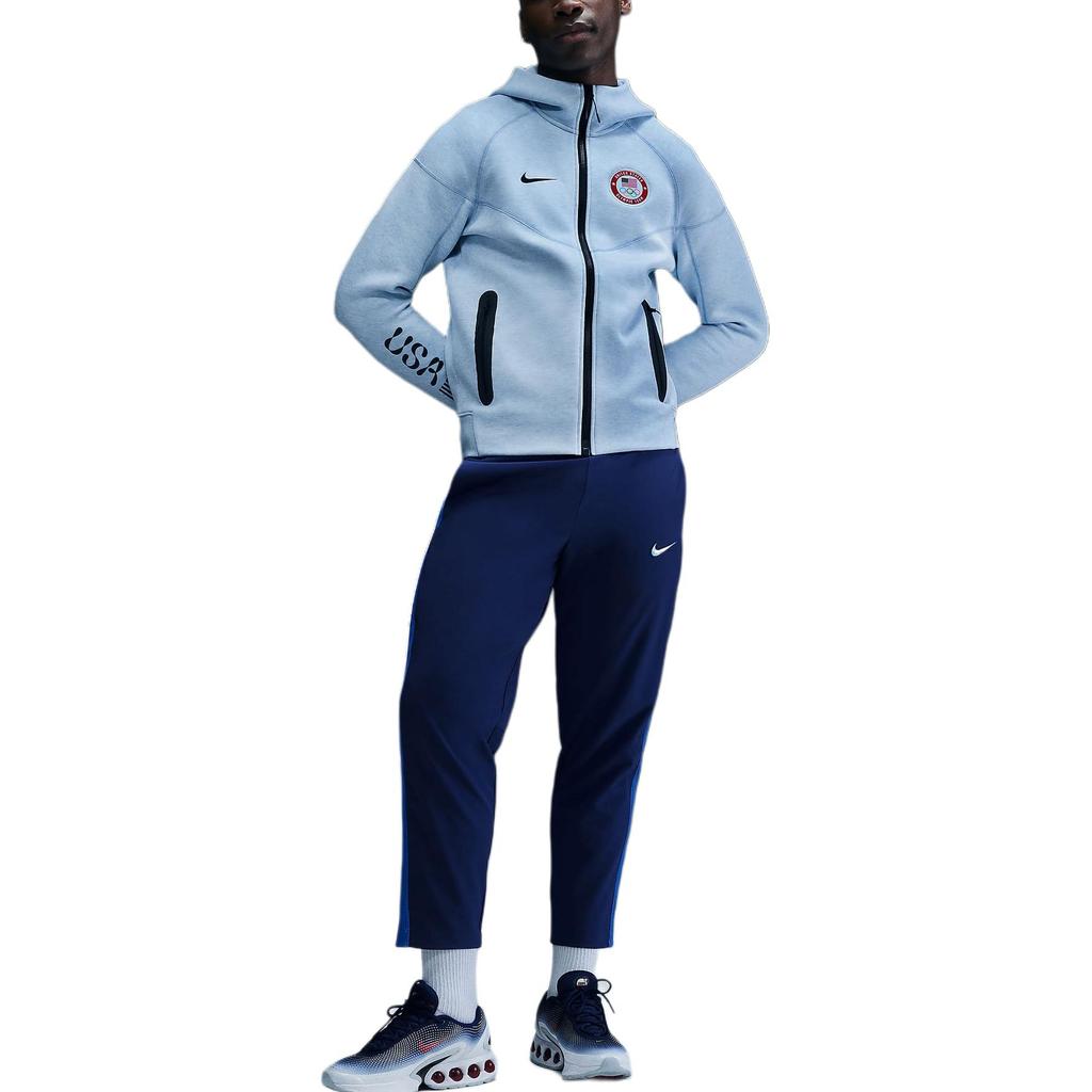 Nike Team USA Olympic Series Sportswear Tech Fleece Full Zip Hoodie Men Jacket Sky-Blue Stone Obsidian FN1208-441