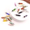 Hexagonal Column Natural Amethyst Powder Crystal Winding Hexagonal Column Pendant Handmade Bullet Necklace Jewelry N788