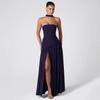 New European And American Sexy Diagonal Splicing Tube Top Dress Dress Women'S Long Skirt Pleated Tube Top