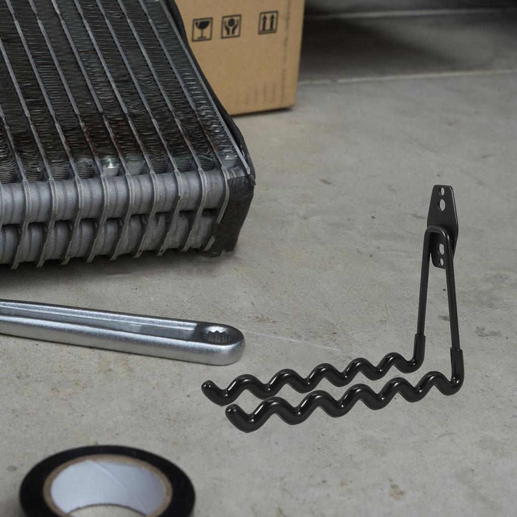 Set of 2 Wave-Shaped Wall Hooks with Non-Slip Storage, Ideal for Garages and Homes, Tools, and Garden Supplies