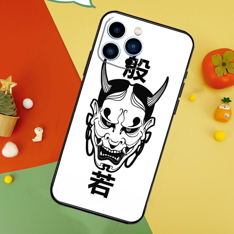 Japanese Hannya Oni Mask Phone Case For iPhone 17 Pro Max 16 15 14 12 11 13 Pro Max Plus 12 13 Mini 16e 17 Air Cover
