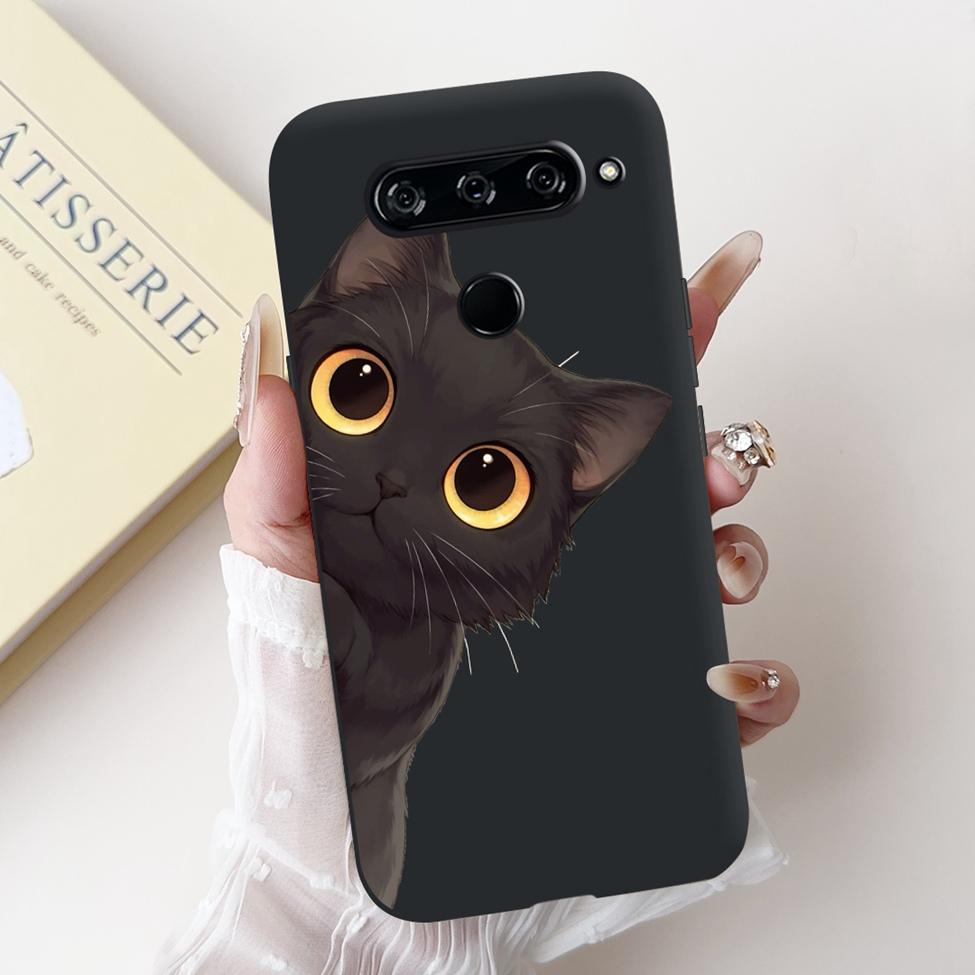 For LG V40 V50 ThinQ Case V50S ThinQ Cute Cartoon Cat Luxury Cool Shockproof Silicone Back Cover For LG V50S ThinQ 5G Phone Case