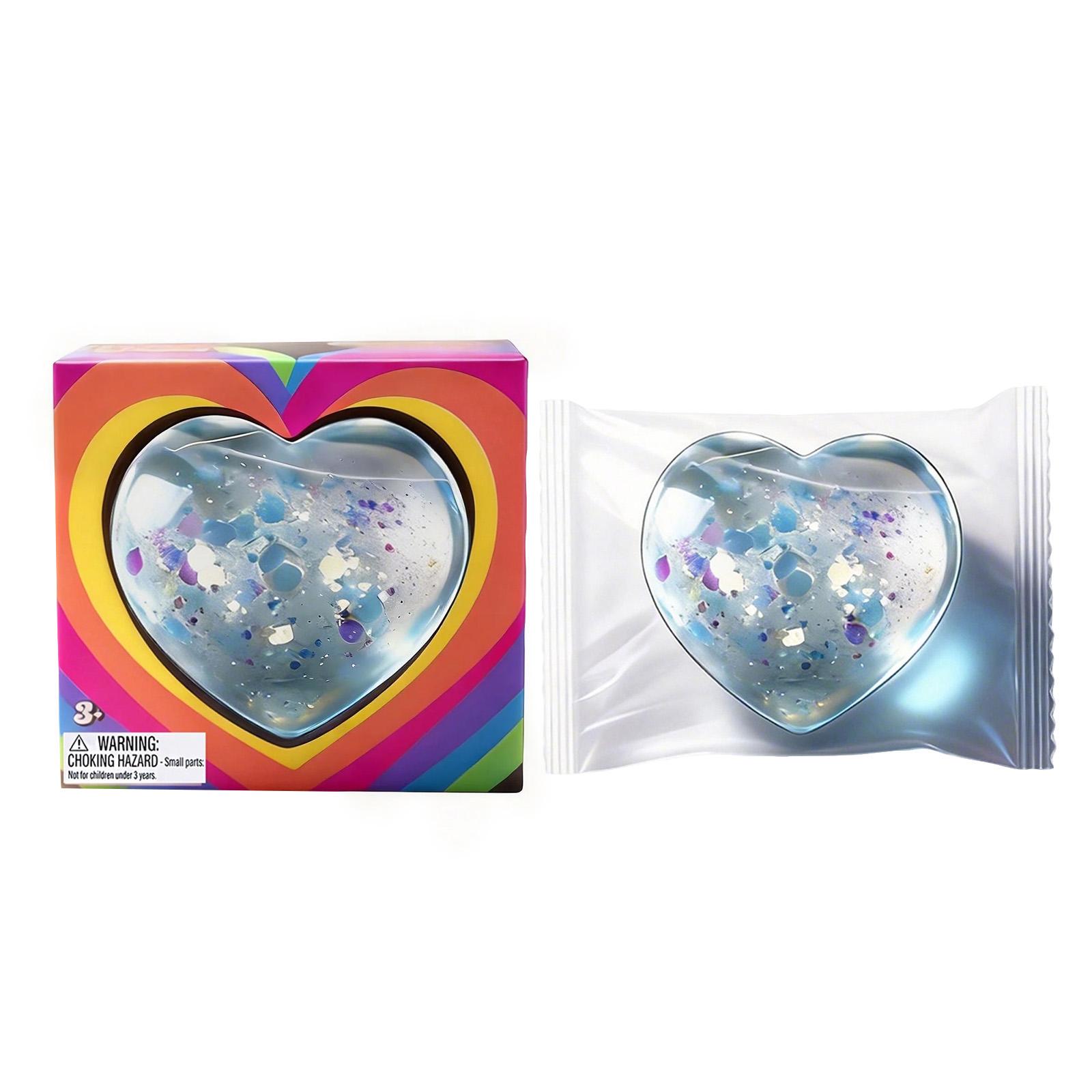 

Heart-shaped Sequined Squeezeable Toy For Stress Relief; A Must-have For Adults, Students, And Workers To Anxiety; Soft And Smooth To The One Size синий